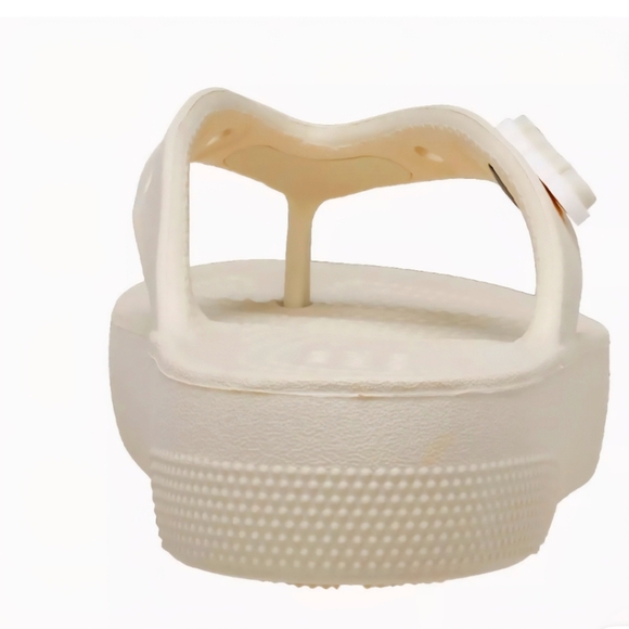 Crocs Womens Classic Platform Cream Flip Flop Size Us 10 - Picture 3 of 5